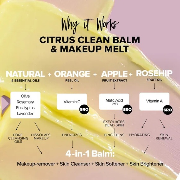 🆕 NUDESTIX Citrus Clean Balm & Make-Up Melt w/ Orange + Apple + Rosehip NIB - Picture 4 of 10